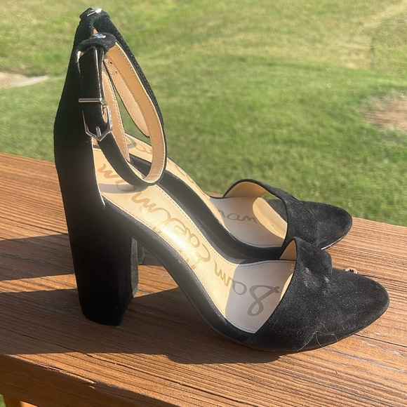 Sam Edelman Yaro Block Heel Sandal Black Suede 6.5 - Picture 1 of 15
